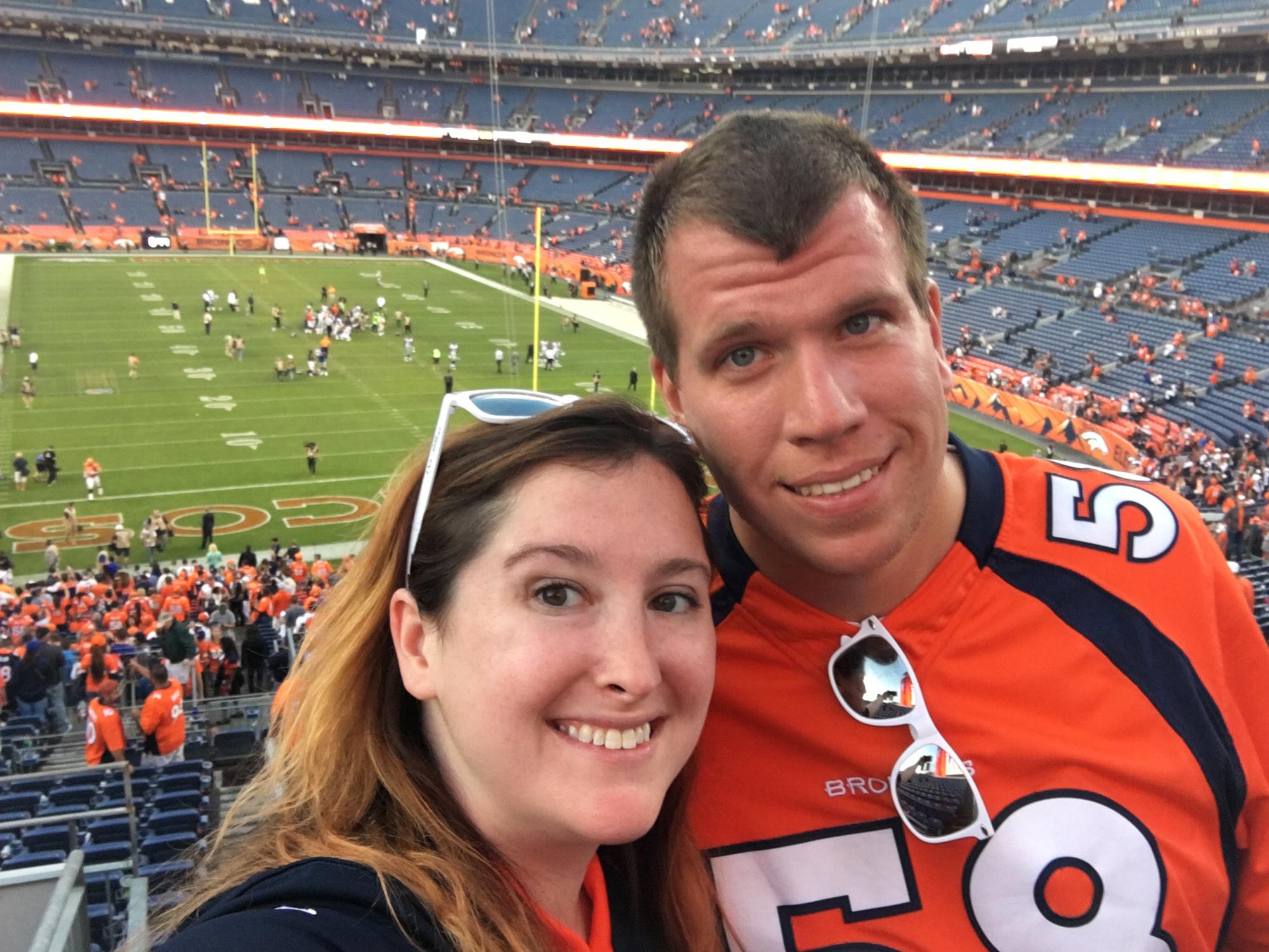 Doing one of our favorite things.....Cheering on the Broncos!