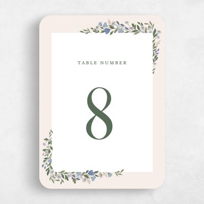 Blue Rounded Wedding Table Number - Florentina