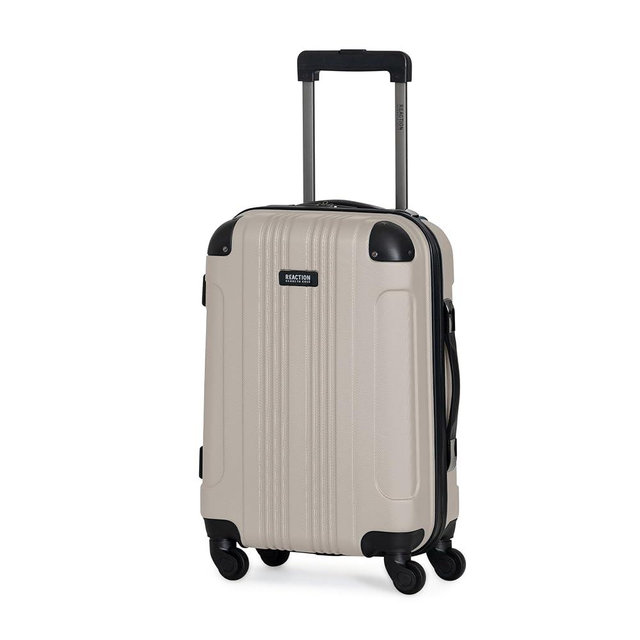 Kenneth Cole REACTION Out of Bounds Lightweight Hardshell 4-Wheel Spinner Luggage, Mushroom, 20-Inch Carry On