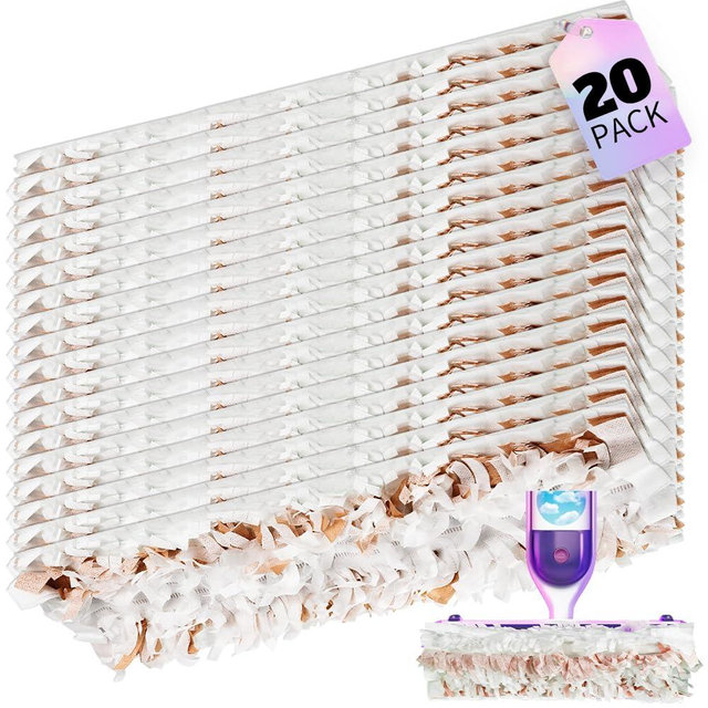 Disposable Mop Pads for S.wiff.er PowerMop Wood Mopping Pad Refills - 20 Pack | Wood Floor Cleaning Pads | Absorb and Lock Dirt | Safe on Finished Floors