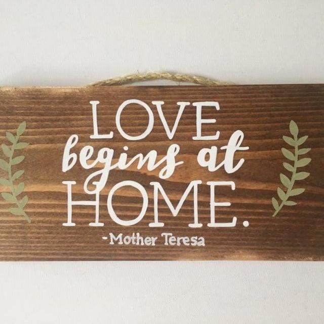 Love Begins at Home Sign