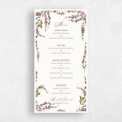 Beige Wedding Menu - Riga