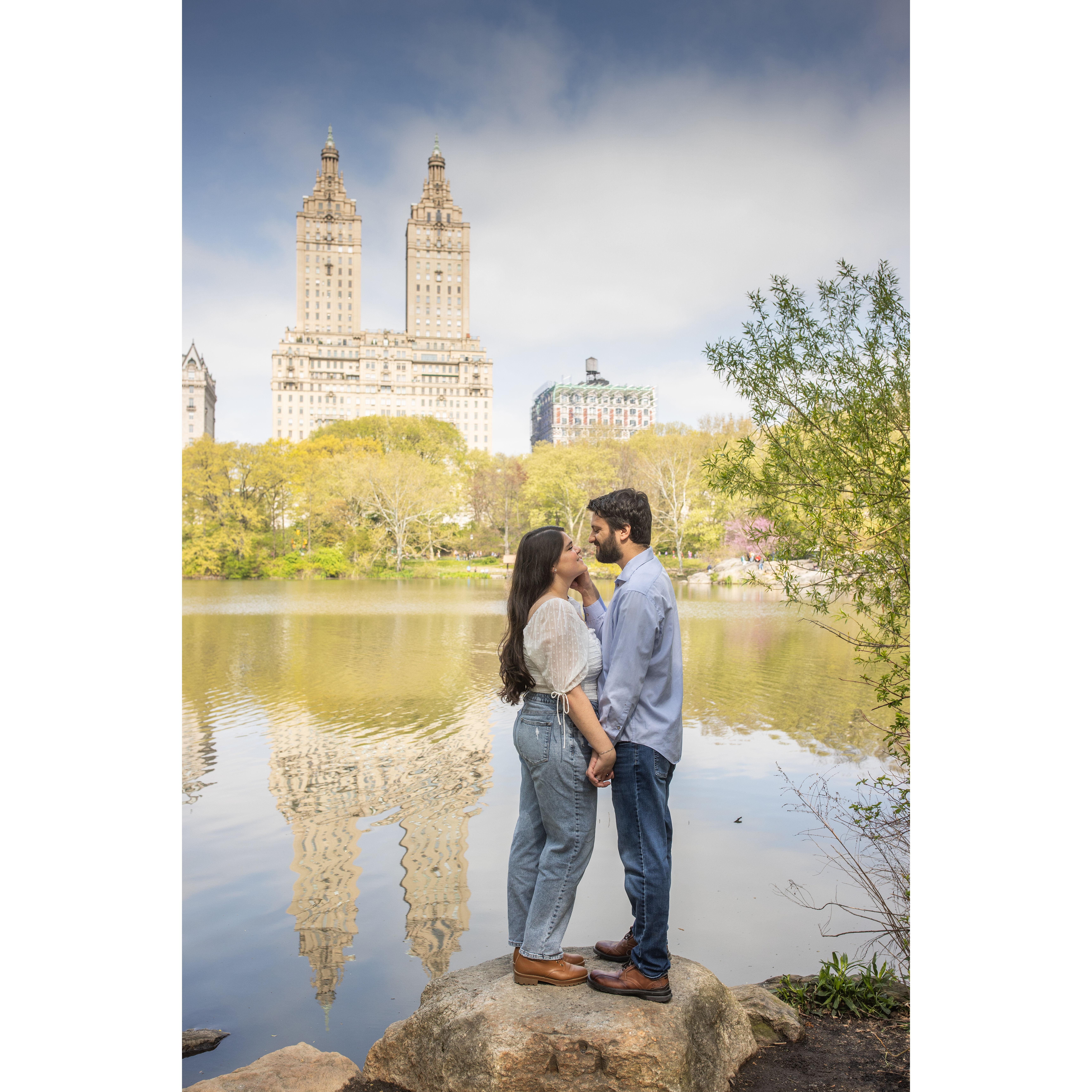 We were trying to look serious and cute during our engagement shoot yet we kept whispering words like boogers to make each other "laugh" for our photographer!