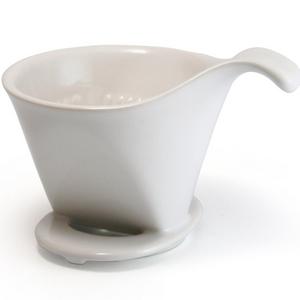 Bee House Ceramic Coffee Dripper - Large - Drip Cone Brewer (White)