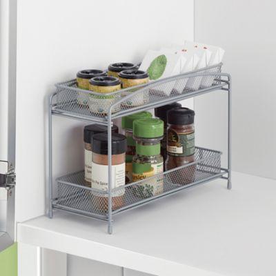 ORG™  2-Tier Mesh Spice Organizer in Silver