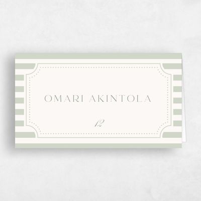 Grassy Sage, Green Wedding Place Card - Plateau