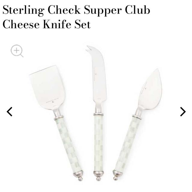 MacKenzie Childs Sterling Check Supper Club Cheese Knife Set