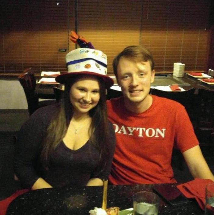 Katie's 21st at Osaka - they take a picture of you in their birthday hat to go on their wall! The first picture of many! Dayton, Ohio 2017