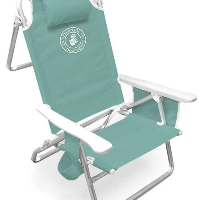 Caribbean Joe 5 Position Beach Chair with Deluxe Polymer Arms - Mint