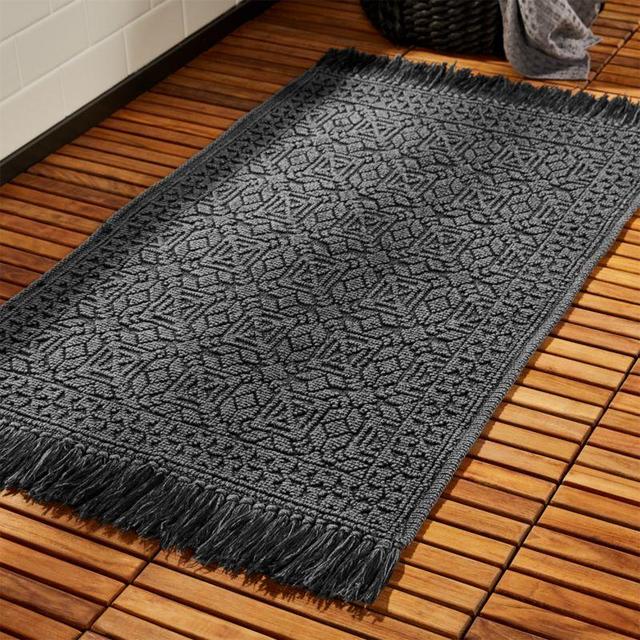 Haven Jacquard Grey Bath Mat