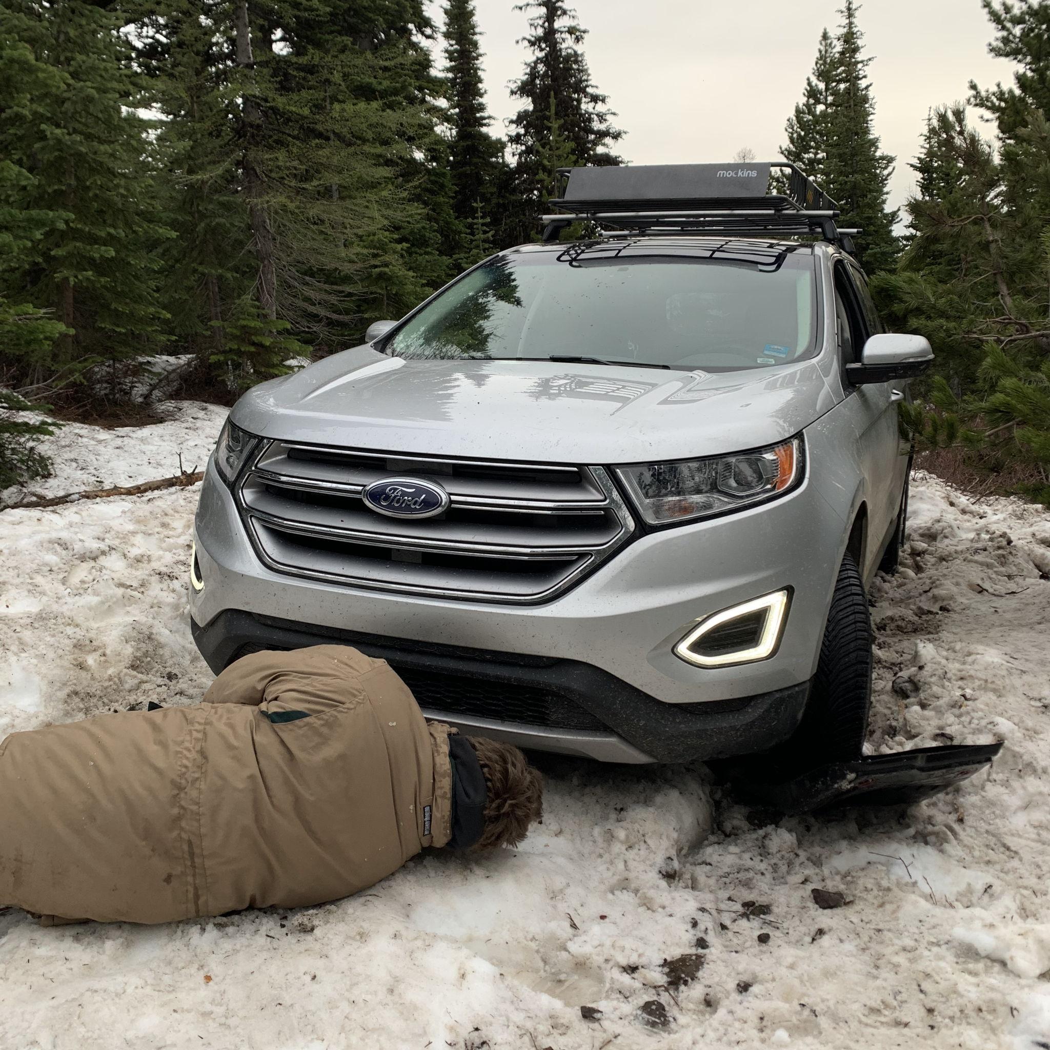 That one time we got stuck on a mountain, and Mike tried digging us out lol. It was dark by the time we were rescued.