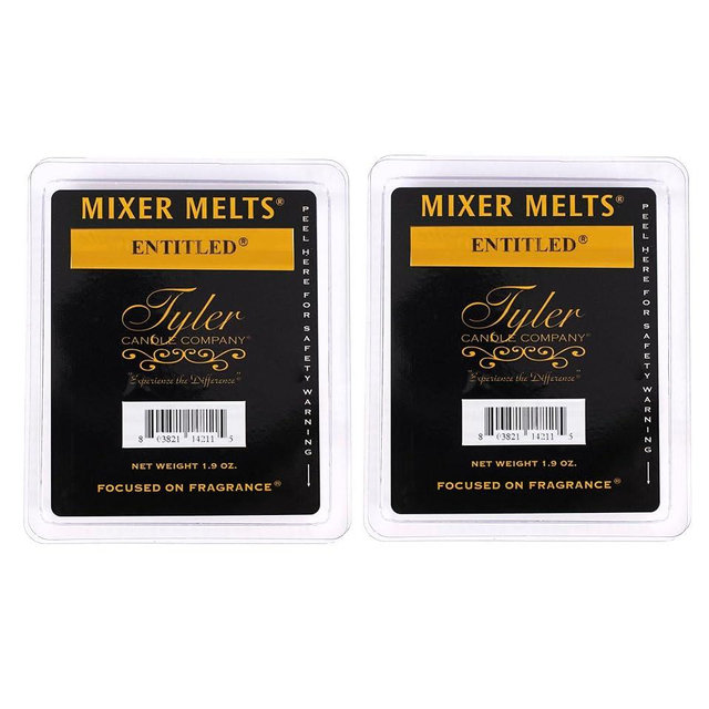 TYLER CANDLE COMPANY Entitled 1.9 Ounce Scented Mixer Wax Melt Cubes for Tart Burner, Pack of 2