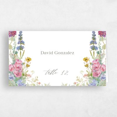 White Wedding Place Card - Harley
