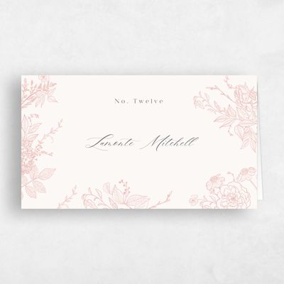 Beige Wedding Place Card - Daphnel