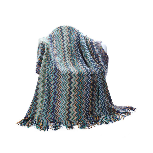 Multi-Color Chevron Pattern Decorative Throw, 60" x 50"