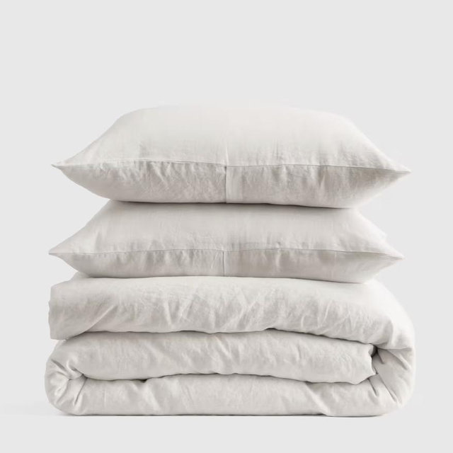 European Linen Duvet Cover Set - Color: Sand - King/Cal King