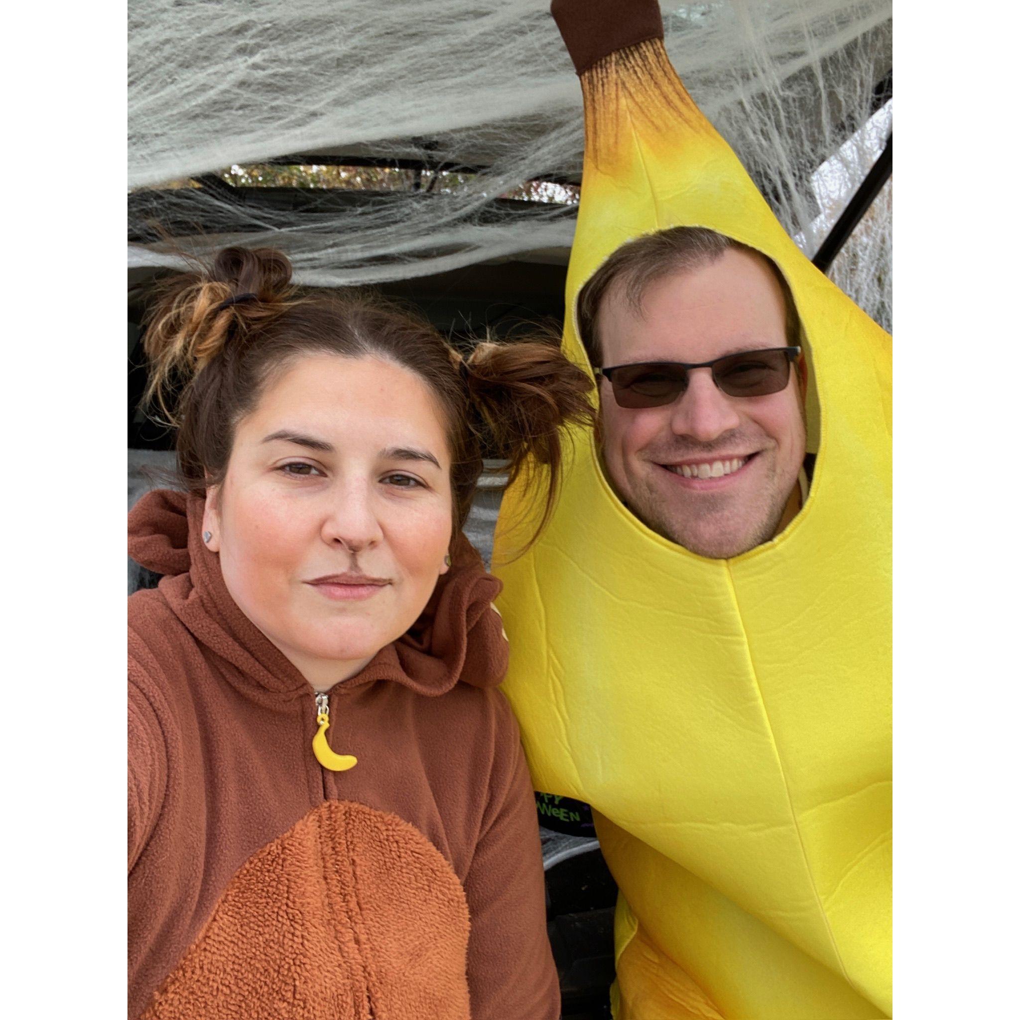 Our costumes for a charity Halloween trunk event
