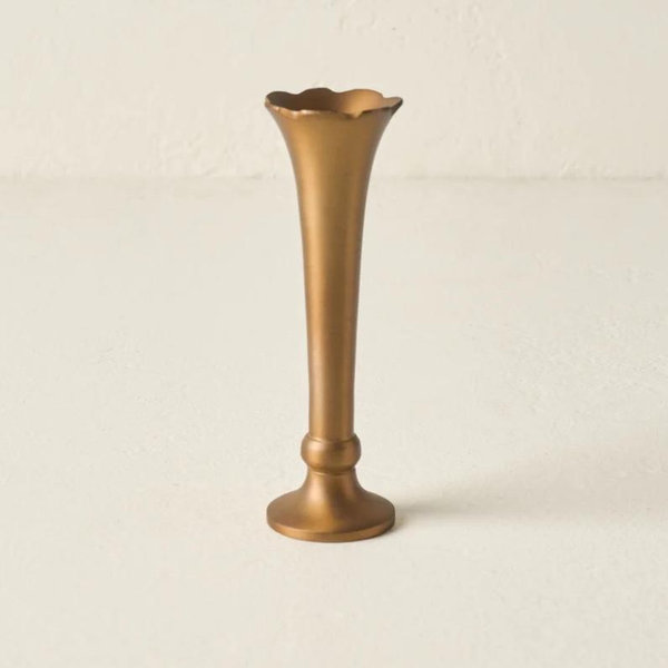 Flannery Scalloped Brass Bud Vase Short