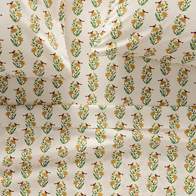 Organic Cotton Percale Printed Sheet Set