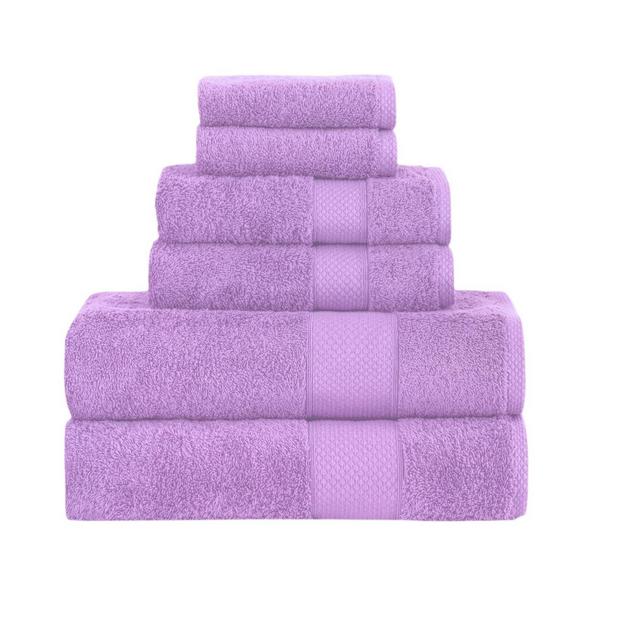 Classic Turkish Towels Set of Eight Madison Collection, 2 bath towels, 2 hand towels, and 2 wash cloths and 2 bath mats - Lilac