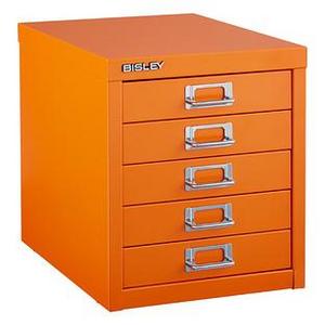 Bisley Orange 5-Drawer Cabinet