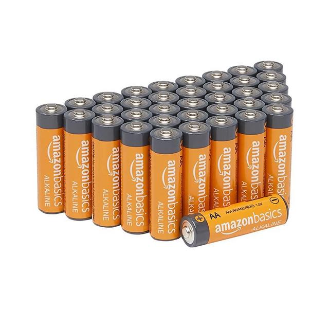 Amazon Basics 36 Pack AA High-Performance Alkaline Batteries, 10-Year Shelf Life, Easy to Open Value Pack
