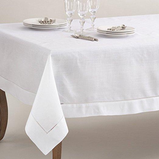 Fennco Styles Rochester Tablecloth with Hemstitched Border (70"x160")