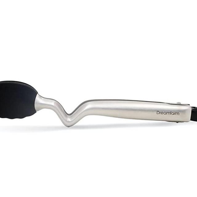 Dreamfarm Clongs - Click-Lock Sit Up Tongs with Silicone Heads, 9 inch, Black