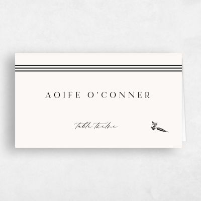 Beige Wedding Place Card - Sarnai Vegetarian