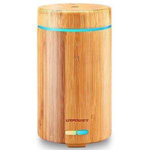 URPOWER Real Bamboo Essential Oil Diffuser Ultrasonic Aromotherapy Diffusers Cool Mist Aroma Diffuser with Adjustable Mist Modes, Waterless...