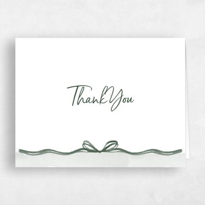 Green Bordered Wedding Thank You - Darlington Landscape