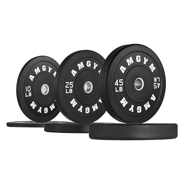 AMGYM LB Bumper Plates Olympic Weight Plates, Bumper Weight Plates, Steel Insert, Strength Training