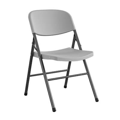 Cosco Gray Standard Folding Chair with Solid Seat (Indoor or Outdoor)