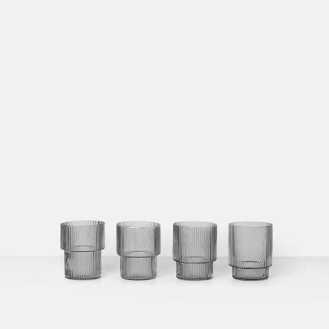 Ripple Glass Set in Smoked Grey