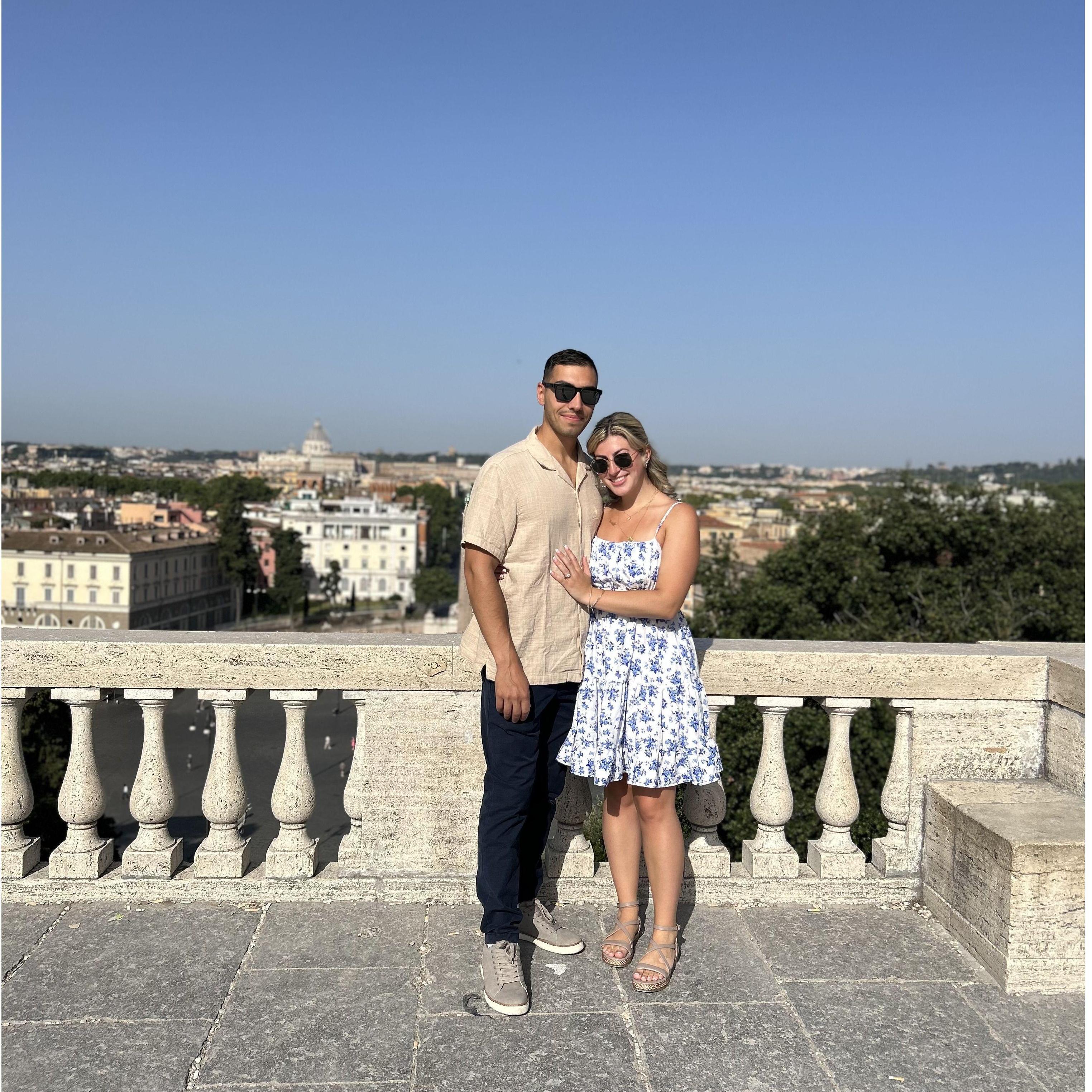 Our engagement!  Piazza del Popolo - Rome, Italy