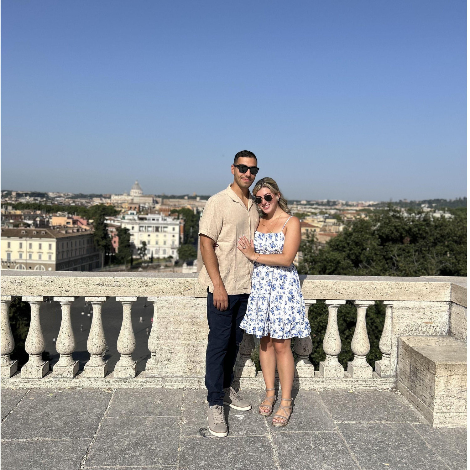 Our engagement!  Piazza del Popolo - Rome, Italy