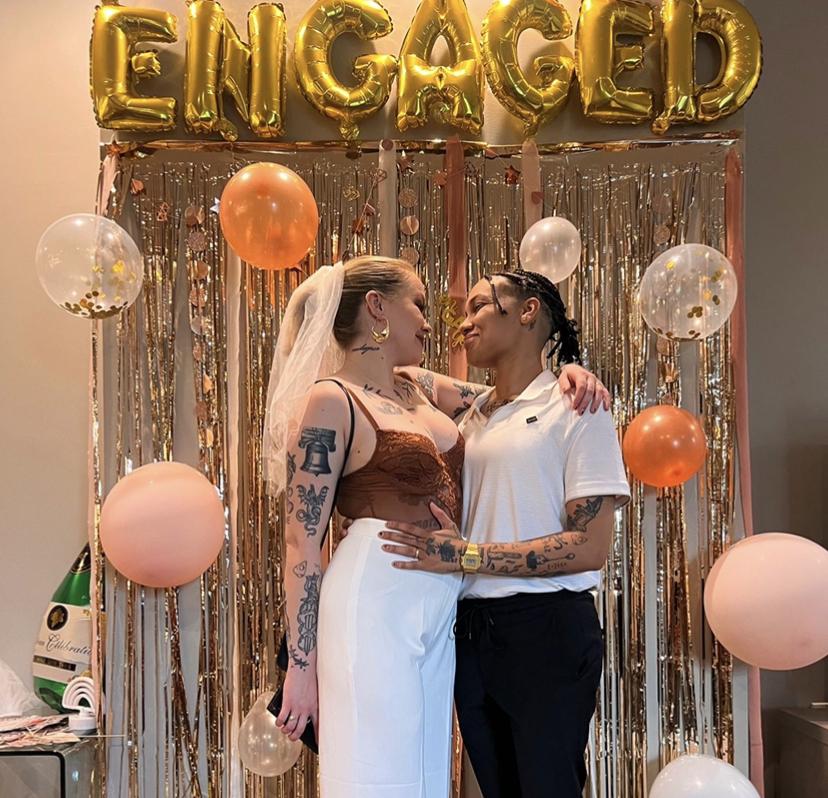 The happy couple at their bachelorette party!