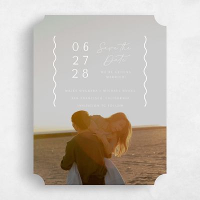 White Ticket Wedding Save the Date - Molnar Photo