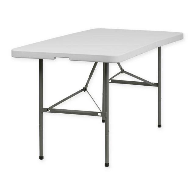 Flash Furniture Bi-Fold Plastic 5-Foot Folding Table in White