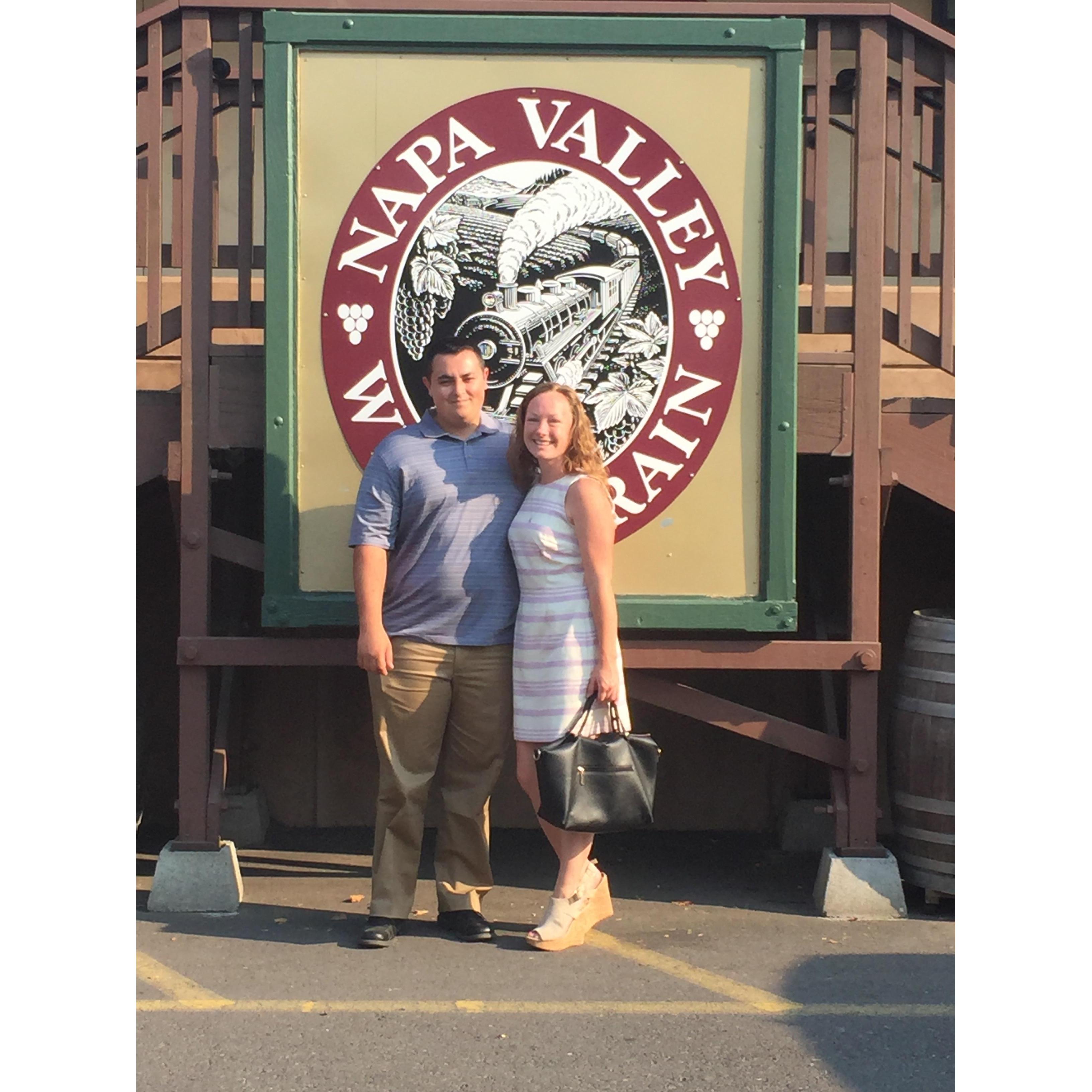 Napa Valley Wine Train for our anniversary.