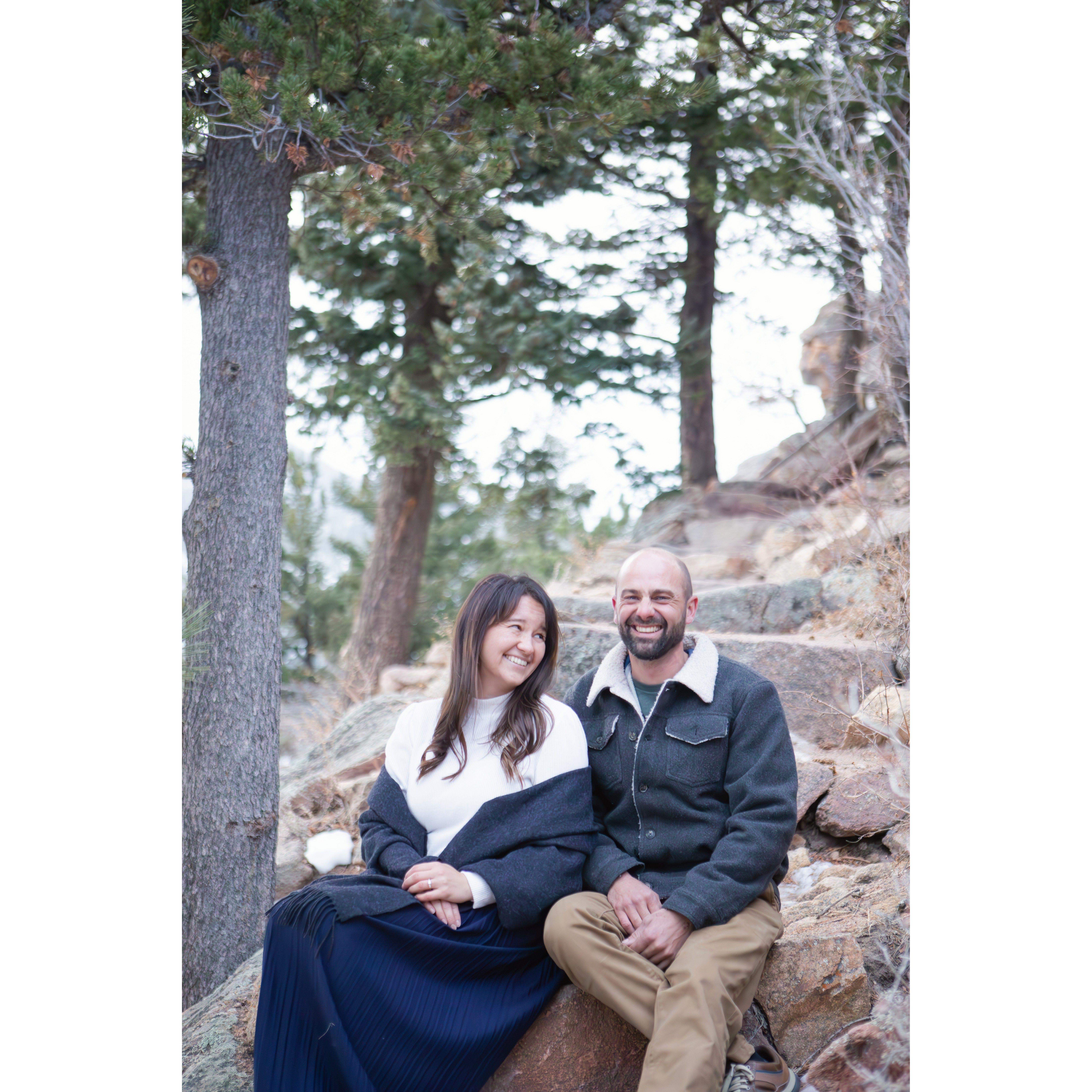 Engagement photos at Lily Lake in November. It was cold!