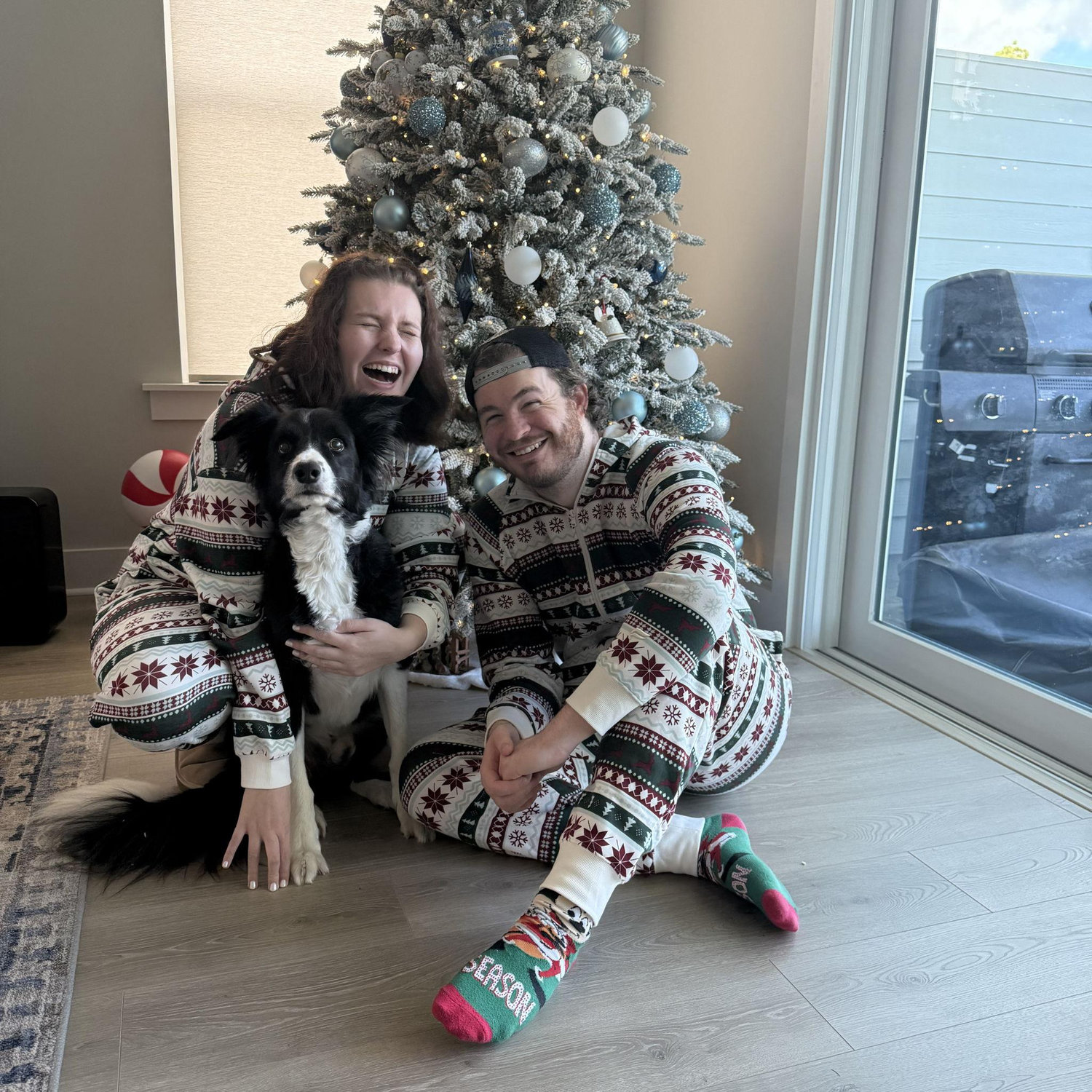 Christmas Onesies + Toby = all laughs