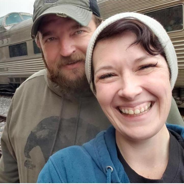 Quick photo op during our Minimoon Train Ride Adventure!