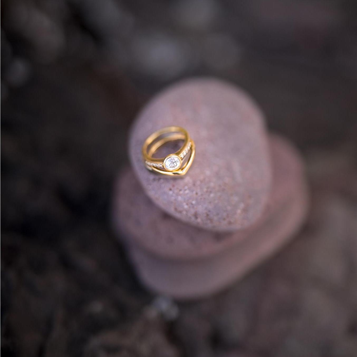 Custom rings by Arte*Vitta at Abracadabra. Diamonds were recycled from rings owned by Stassia's great grandmothers.