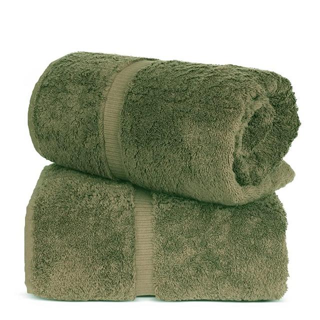 TURKUOISE TURKISH TOWEL % 100 Turkish Cotton Luxury and Super Soft Bath Sheets, 35x70 Inches (Bath Sheet 2PK, Moss)