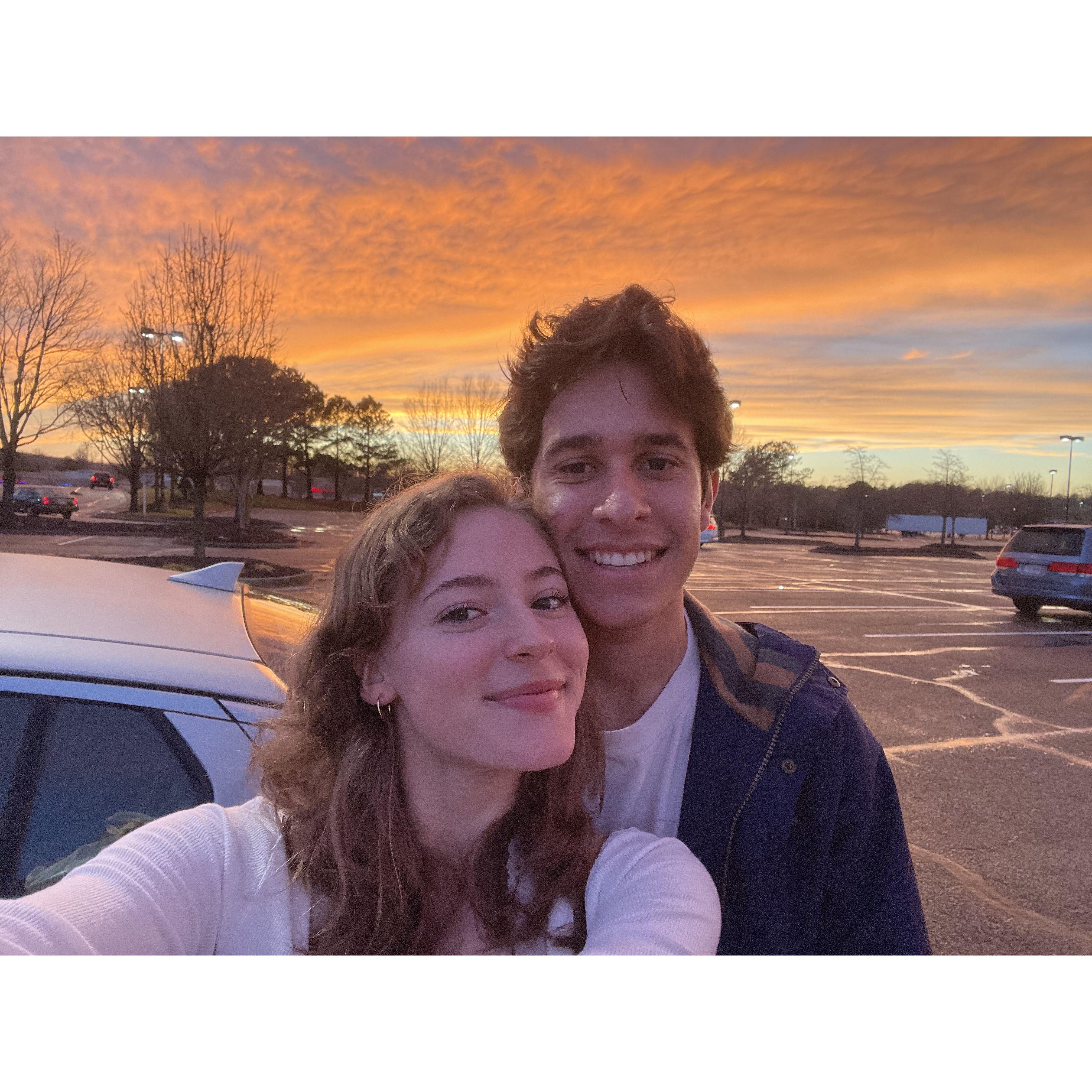 Selfie with the pretty sunset!