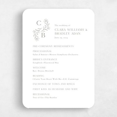 Green Rounded Wedding Program - Creston