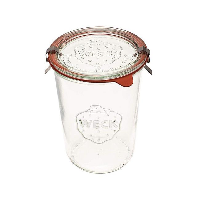Weck Canning Jars 743 - Weck Mold Jar made of Transparent Glass - Eco-Friendly Canning Jar - Food Storage Container with Lid Airtight - 3/4 Liter Tall Jar - 1 Jar with Glass Lid and Rubber Gasket