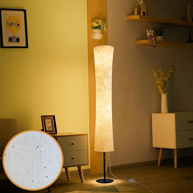 BLUEYE 60'' Floor Lamp, 160 Stars on White Shade(Starry Sky Design), APP & Remote Control, RGBCW 2700K-6500K, 2X 60W Equivalent, Works with with Alexa Google Assistant