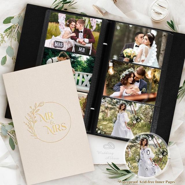 Linen Wedding Photo Album - 300 Pockets